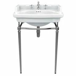 Heritage Bathrooms Heritage Abingdon Victoria Basin & Washstand (Chrome - 3 Tap Hole)