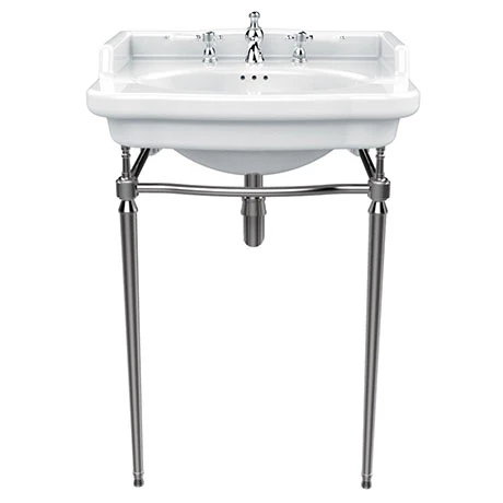 Heritage Bathrooms Heritage Abingdon Victoria Basin & Washstand (Chrome - 3 Tap Hole) 1 Heritage Bathrooms Heritage Abingdon Victoria Basin & Washstand (Chrome - 3 Tap Hole)