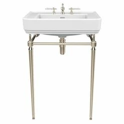 Heritage Bathrooms Heritage Abingdon 600mm Wynwood Basin & Washstand - Vintage Gold